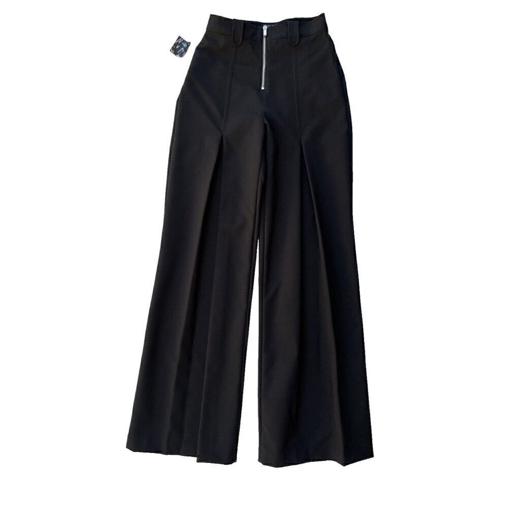 Nasty Gal Women's I'm Bossy Black Wide Leg High Waist Trousers Pants Size XS - Picture 10 of 13